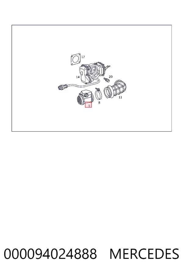 Sensor de fluxo (consumo) de ar, medidor de consumo M.A.F. - (Mass Airflow) 000094024888 Mercedes