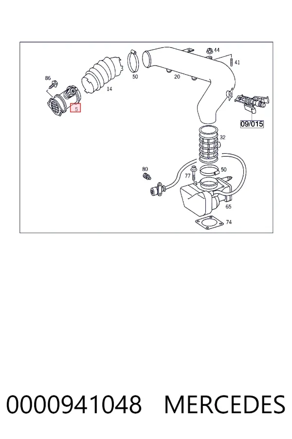 Sensor de fluxo (consumo) de ar, medidor de consumo M.A.F. - (Mass Airflow) 0000941048 Mercedes
