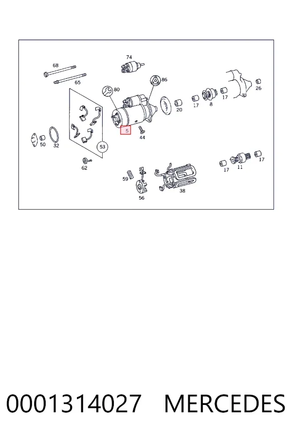 Motor de arranco 0001314027 Mercedes