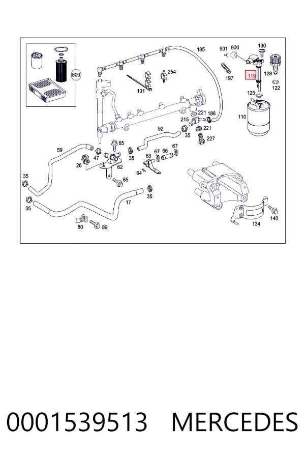 Sensor do nível da água de filtro de combustível 0001539513 Mercedes