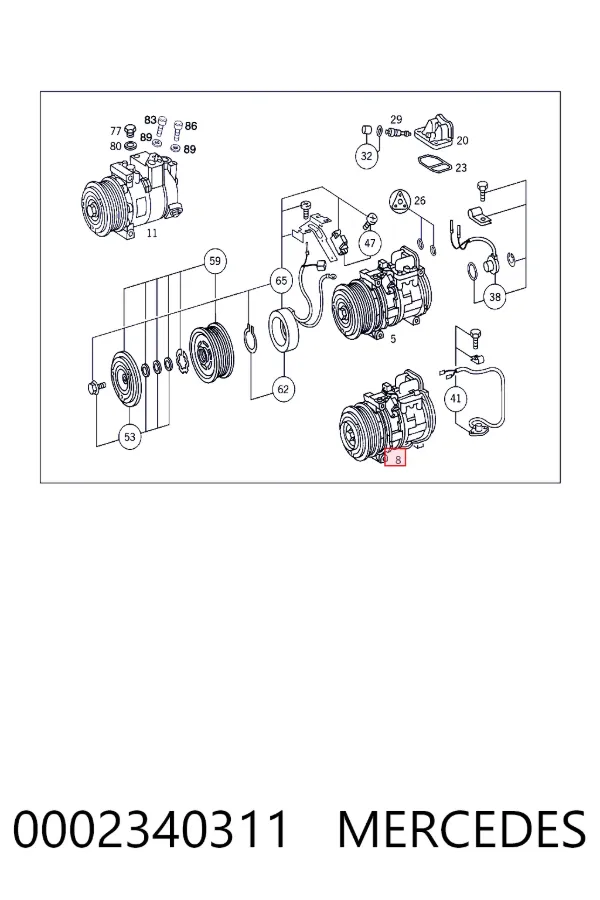 Compressor de aparelho de ar condicionado 0002340311 Mercedes