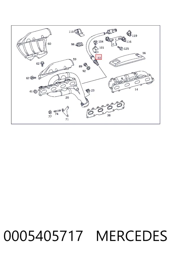 Sonda lambda, sensor de oxigênio até o catalisador 0005405717 Mercedes
