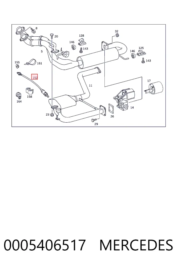 Sonda lambda, sensor de oxigênio 0005406517 Mercedes