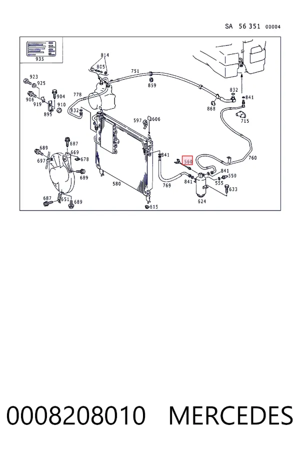 Sensor de pressão absoluta de aparelho de ar condicionado 0008208010 Mercedes