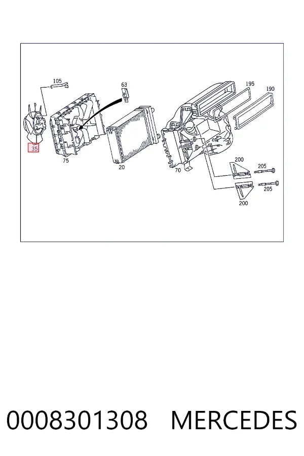 Motor de ventilador de forno (de aquecedor de salão) 0008301308 Mercedes