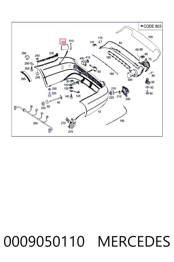 Sensor de radar de distância 0009050110 Mercedes