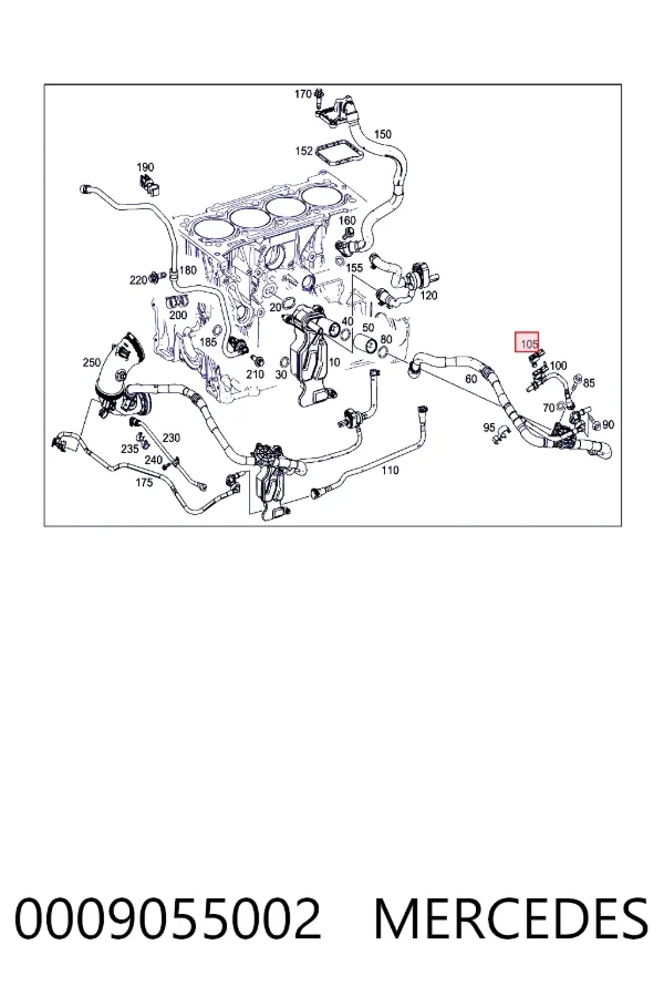 Sensor de pressão dos gases de escape 0009055002 Mercedes