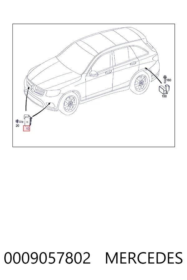 Sensor de aceleração longitudinal 0009057802 Mercedes