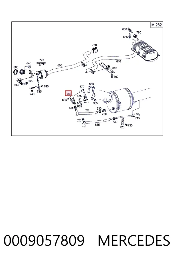 Sensor de pressão dos gases de escape 0009057809 Mercedes