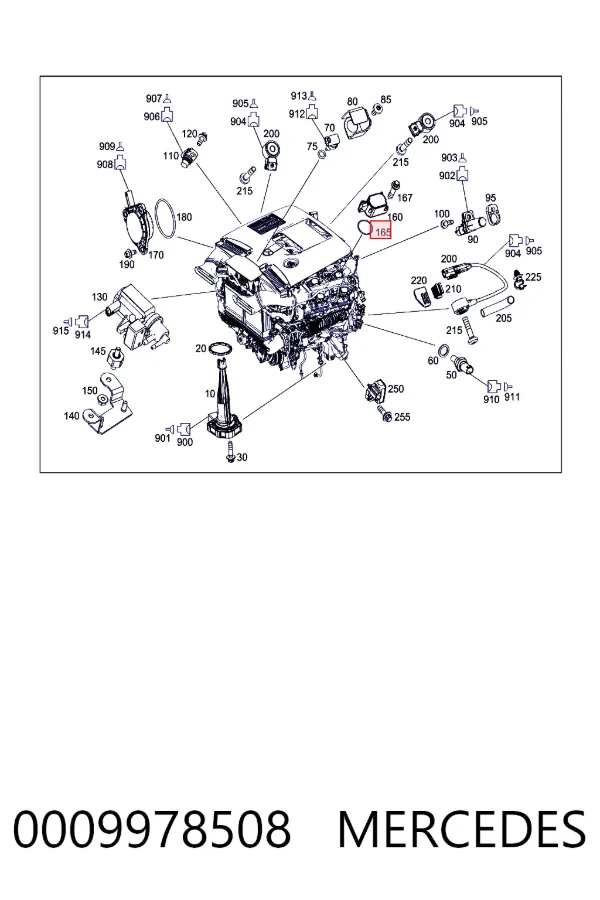 Vedante de mangueira de derivação de óleo de turbina 0009978508 Mercedes