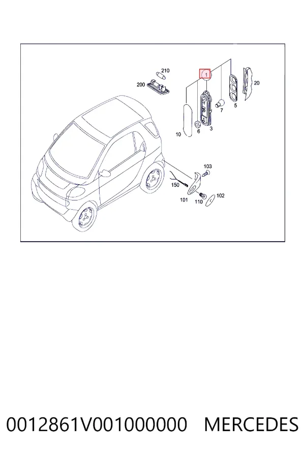Lanterna traseira direita Smart FORTWO 450
