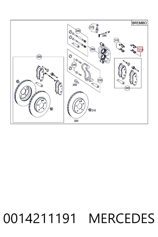 Fechadura de mola de suporte 0014211191 Mercedes