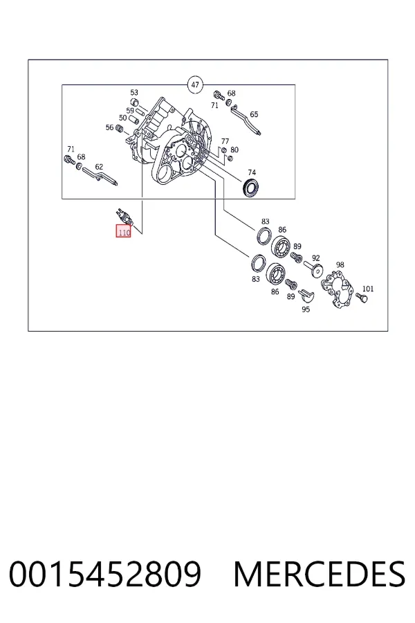 Sensor de ativação das luzes de marcha à ré 0015452809 Mercedes