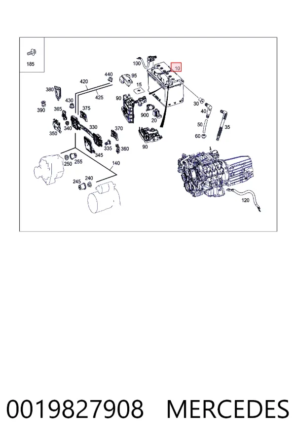 Bateria recarregável (PILHA) 0019827908 Mercedes