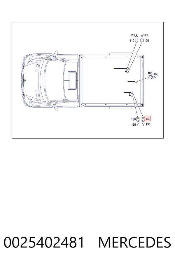 Desengate (ficha) da luz traseira 0025402481 Mercedes