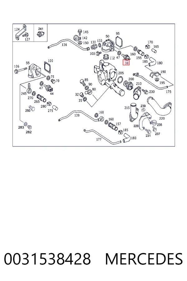 Sensor de temperatura do fluido de esfriamento 0031538428 Mercedes