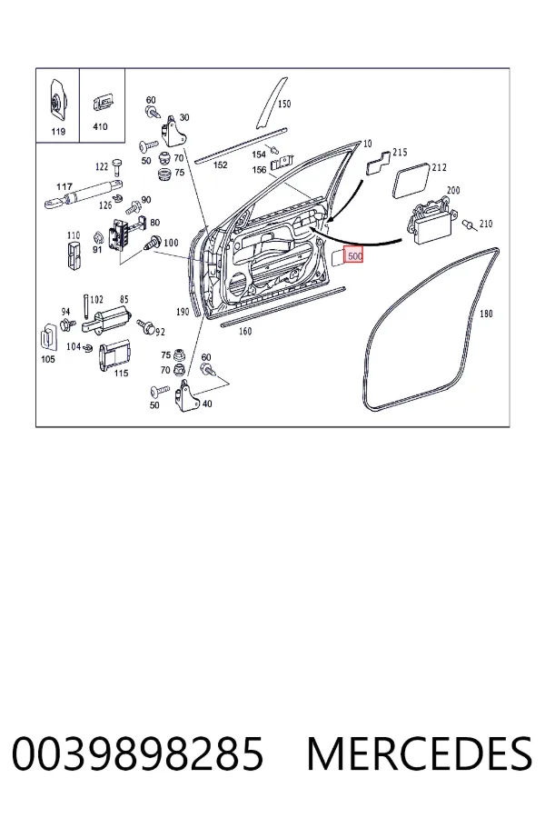 Tampa de tanque de fluido para lavador Mercedes E W211