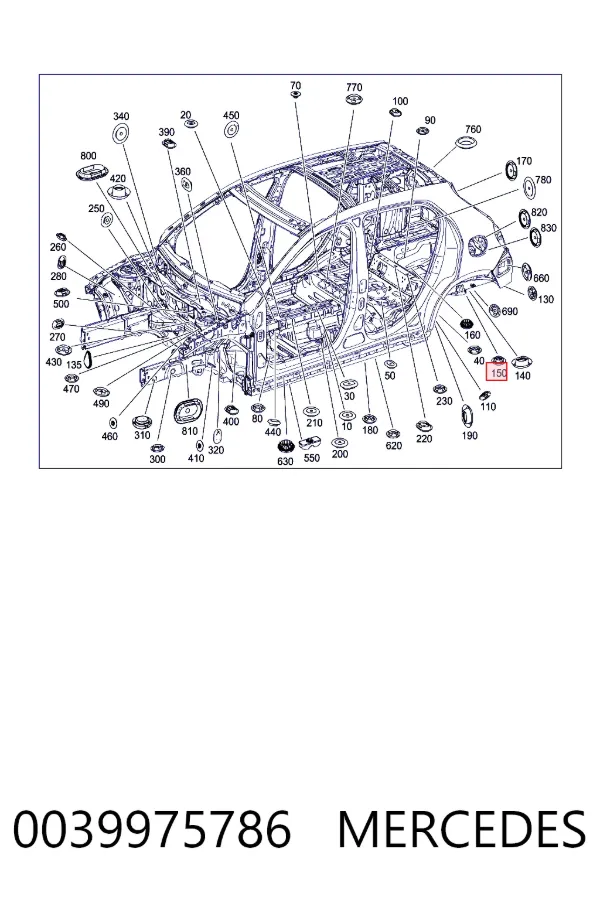 Coxim do macaco inferior (suporte de plataforma elevatória) 0039975786 Mercedes