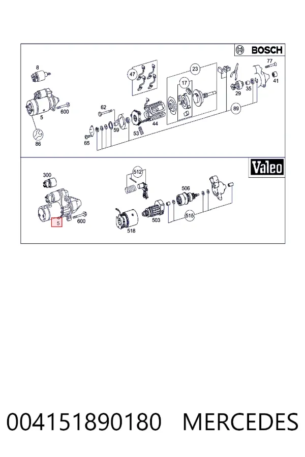Motor de arranco 004151890180 Mercedes