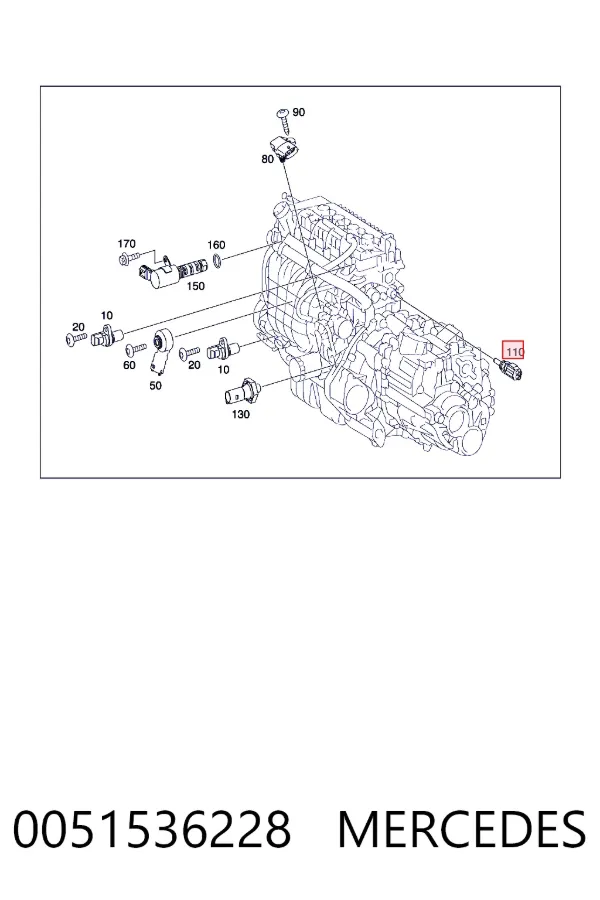 Sensor de temperatura do fluido de esfriamento 0051536228 Mercedes