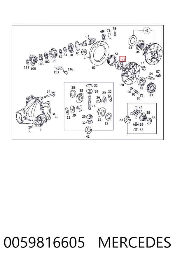 Rolamento de cubo traseiro 0059816605 Mercedes