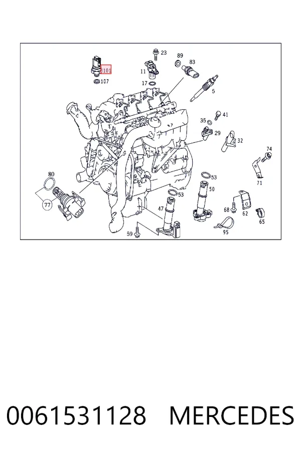 Sensor de pressão dos gases de escape 0061531128 Mercedes