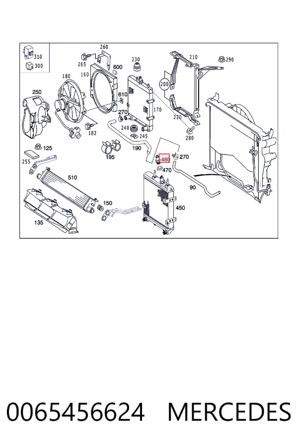 Sensor de temperatura do fluido de esfriamento (de ativação de ventilador do radiador) 0065456624 Mercedes