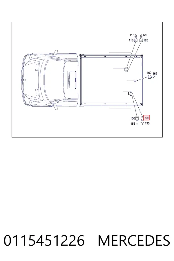 Desengate (ficha) da luz traseira 0115451226 Mercedes