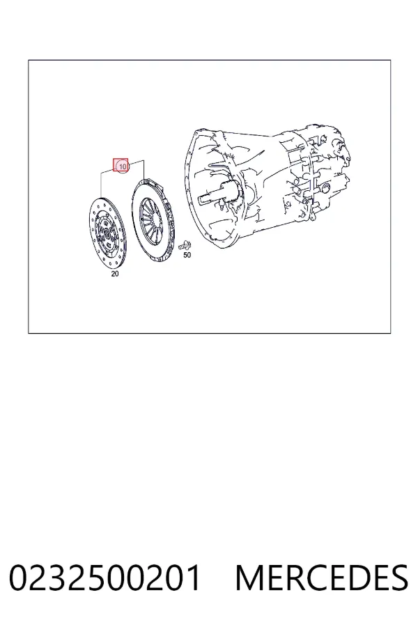 Kit de embraiagem (3 peças) 0232500201 Mercedes
