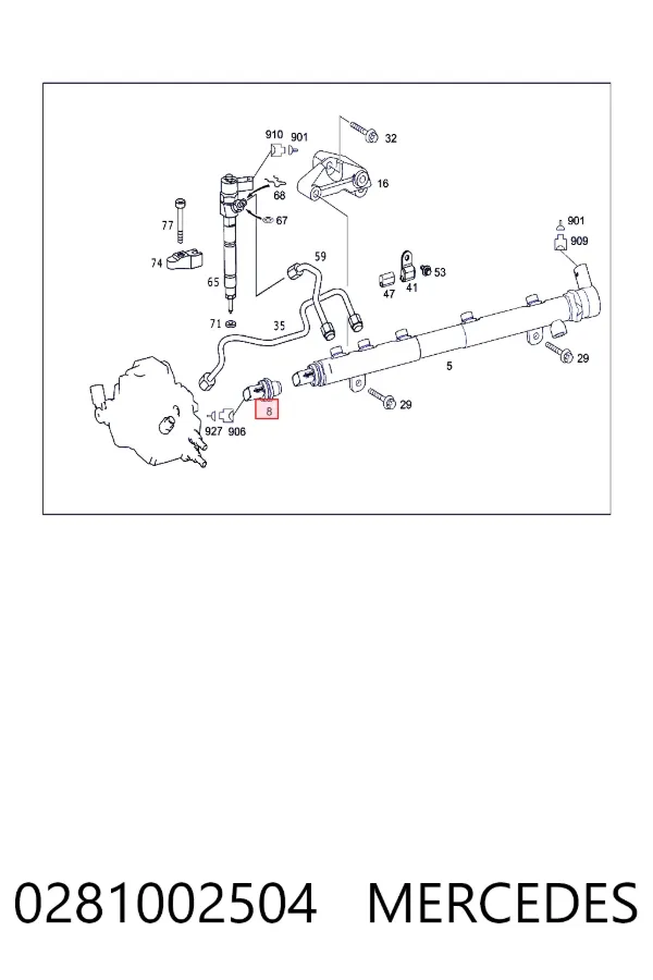 Sensor de pressão de combustível 0281002504 Mercedes