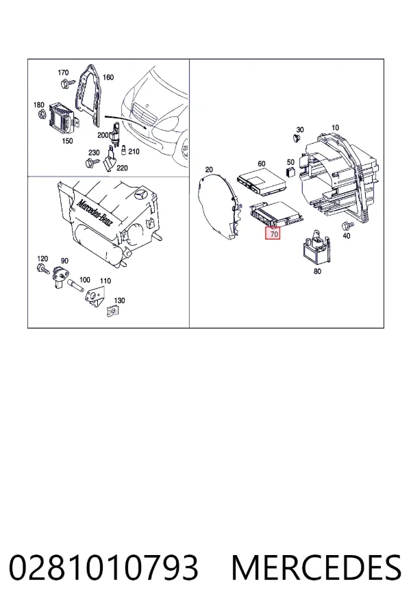 Módulo de direção (Centralina eletrônica) de motor Mercedes A W168