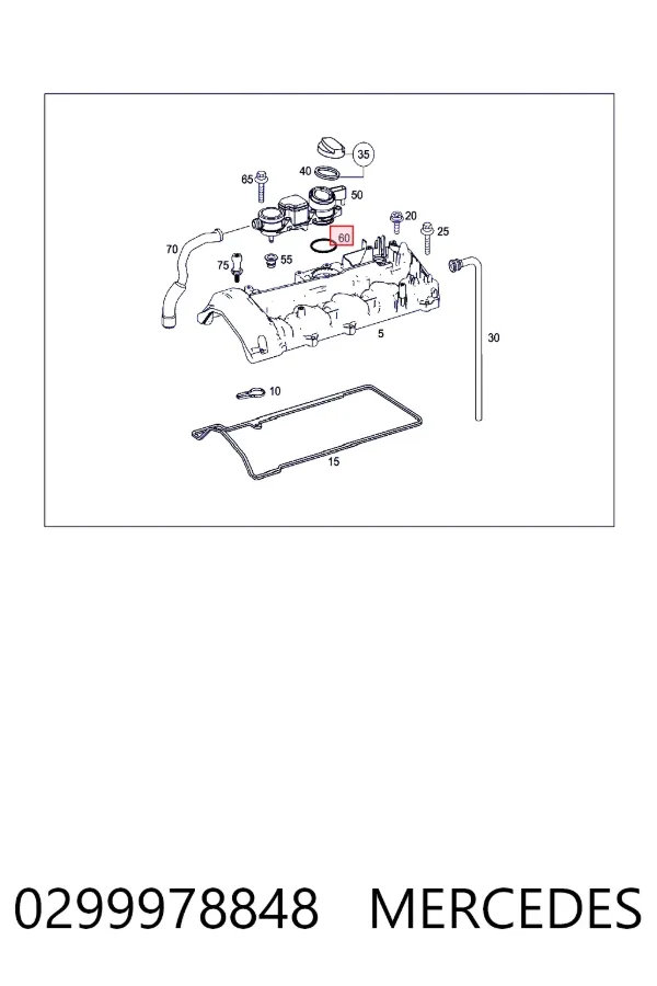 Vedante de separador de óleo do sistema de Ventilação de Gases de Cárter 0299978848 Mercedes