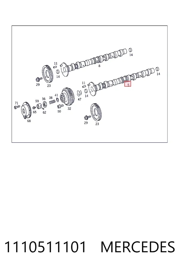Árvore distribuidora de motor de admissão 1110511101 Mercedes
