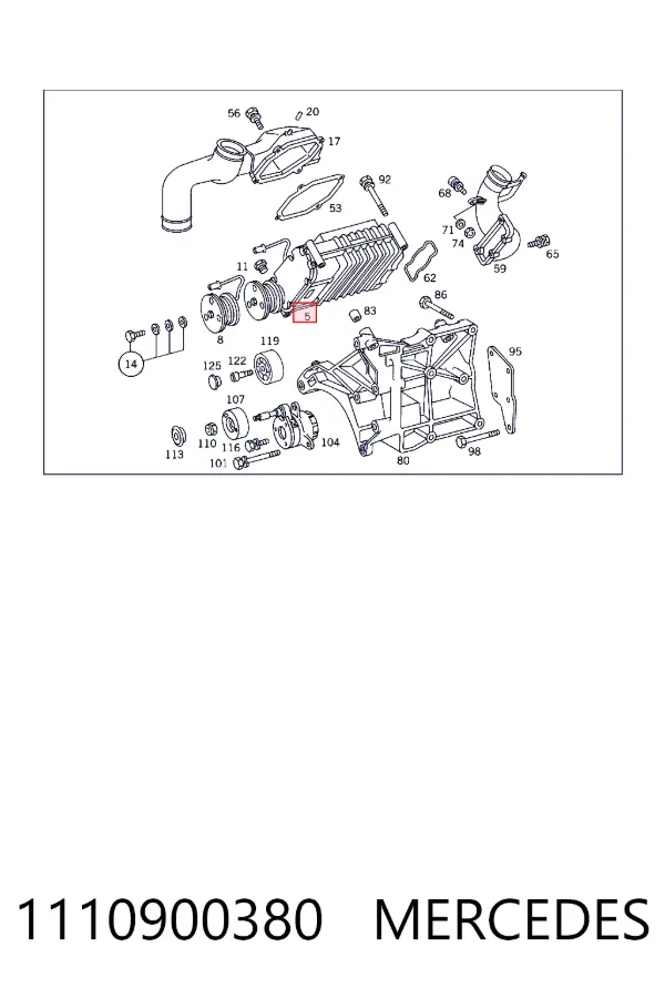 Compressor de supercompressão de ar de motor 1110900380 Mercedes