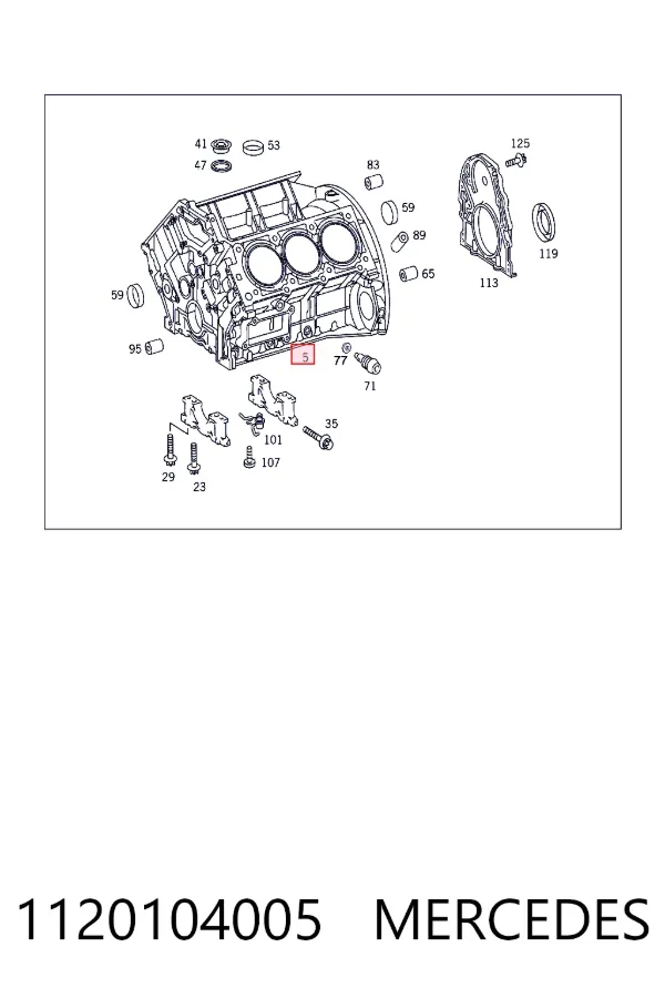 Bloco de cilindros de motor 1120104005 Mercedes