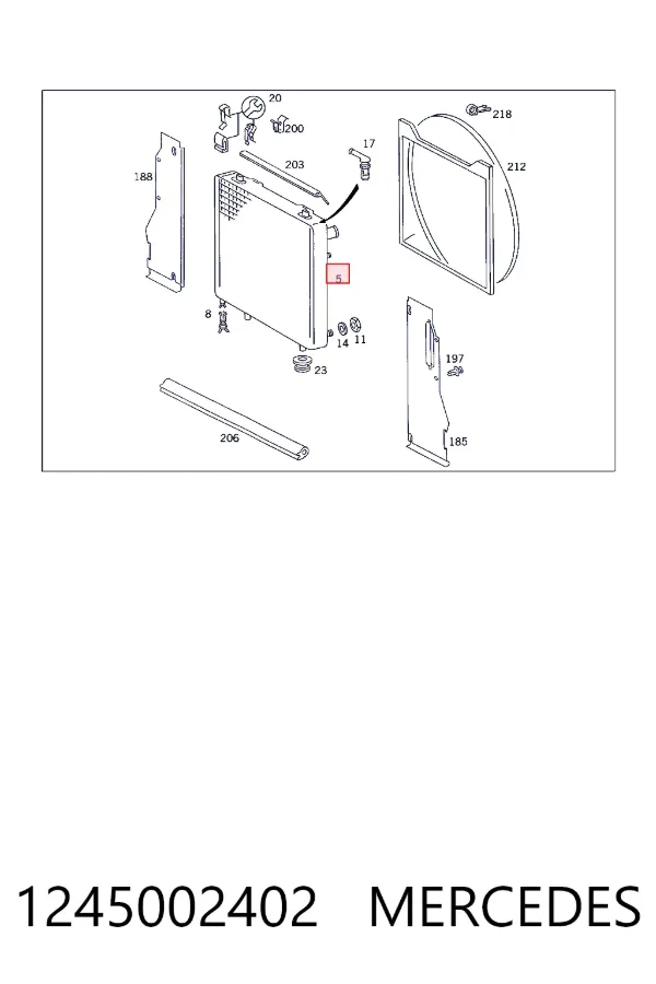 Radiador de esfriamento de motor 1245002402 Mercedes