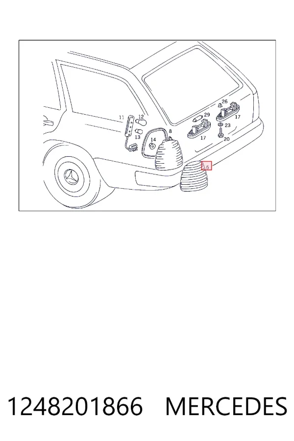 Lanterna traseira direita Mercedes E T124