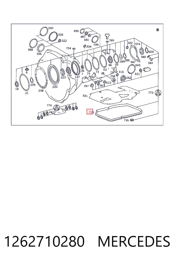Vedante de panela da Caixa Automática de Mudança/Caixa Mecânica de Mudança 1262710280 Mercedes