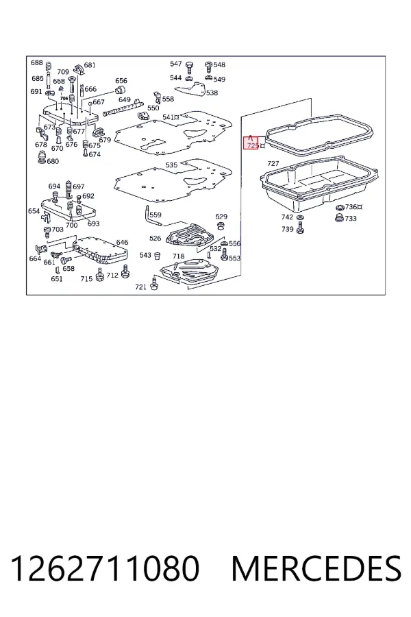 Vedante de panela da Caixa Automática de Mudança/Caixa Mecânica de Mudança 1262711080 Mercedes