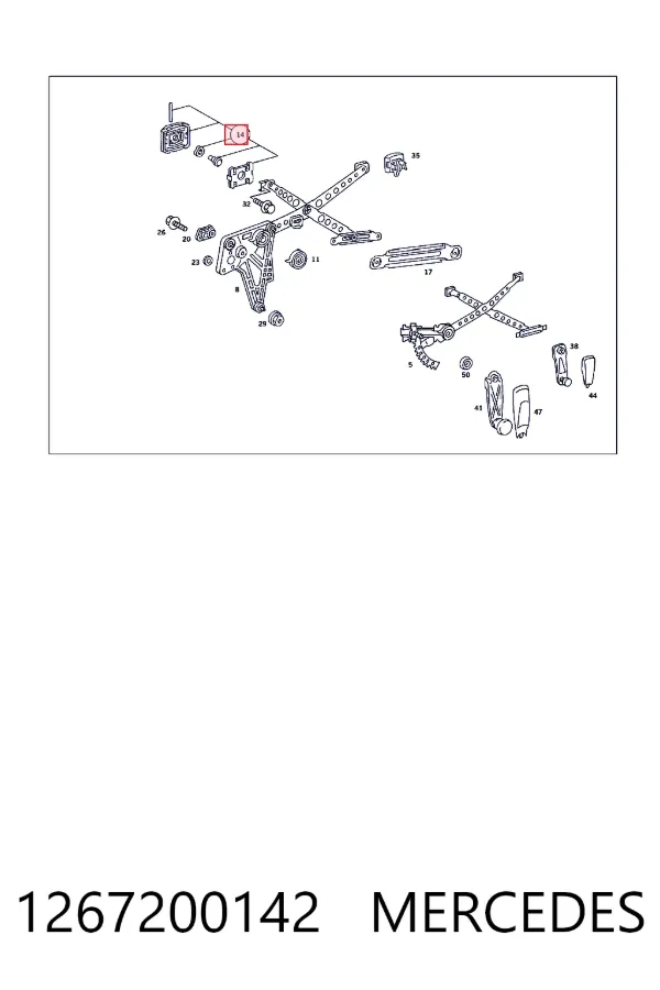 Kit de reparação do mecanismo de acionamento de vidro da porta dianteira 1267200142 Mercedes