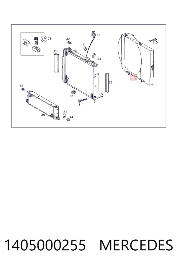Difusor do radiador de esfriamento 1405000255 Mercedes