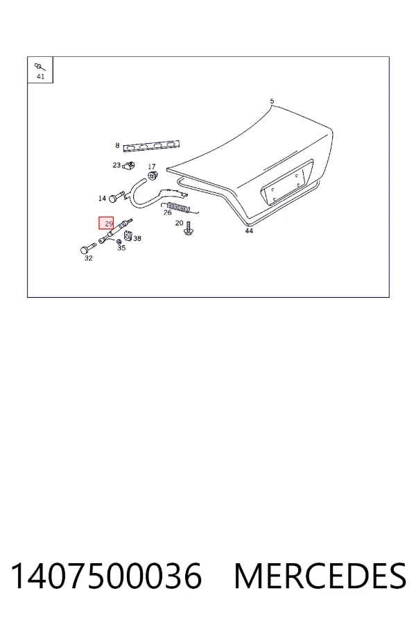 Amortecedor de tampa de porta-malas (de 3ª/5ª porta traseira) Mercedes S W140