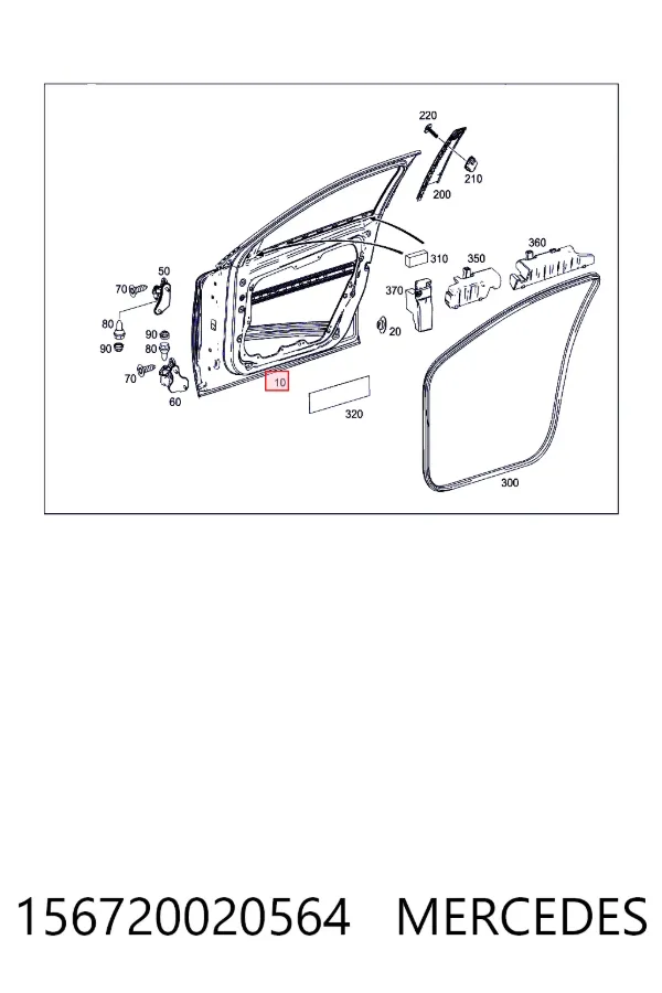 Porta dianteira direita 156720020564 Mercedes