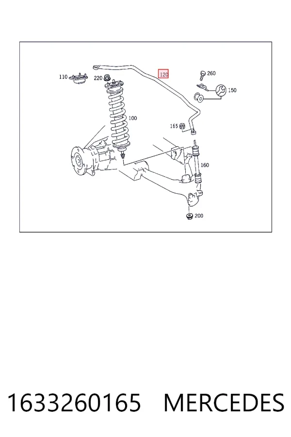 Estabilizador traseiro Mercedes ML/GLE W163