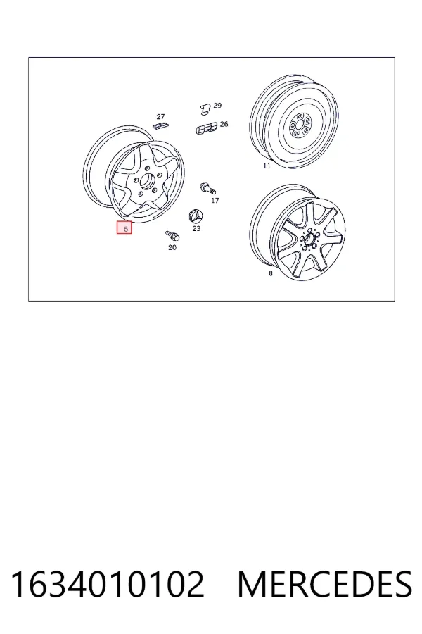 Discos de roda de aleação ligeira (de aleação ligeira, de titânio) Mercedes ML/GLE W163