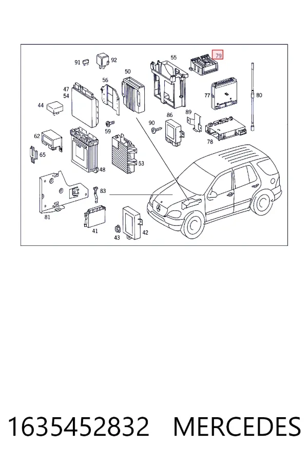 Regulador de revoluções de ventilador de esfriamento (unidade de controlo) 1635452832 Mercedes