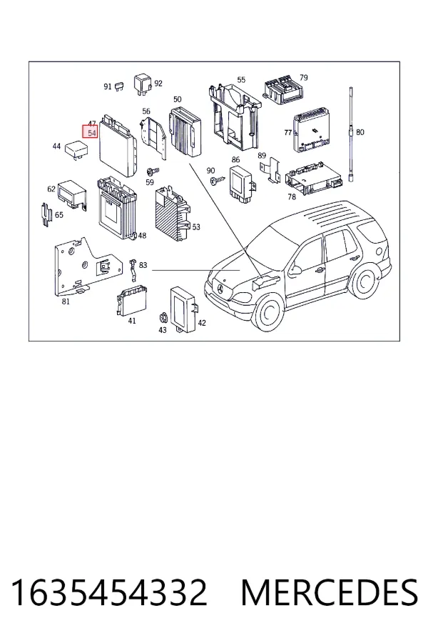 Unidade de controlo ESP 1635454332 Mercedes