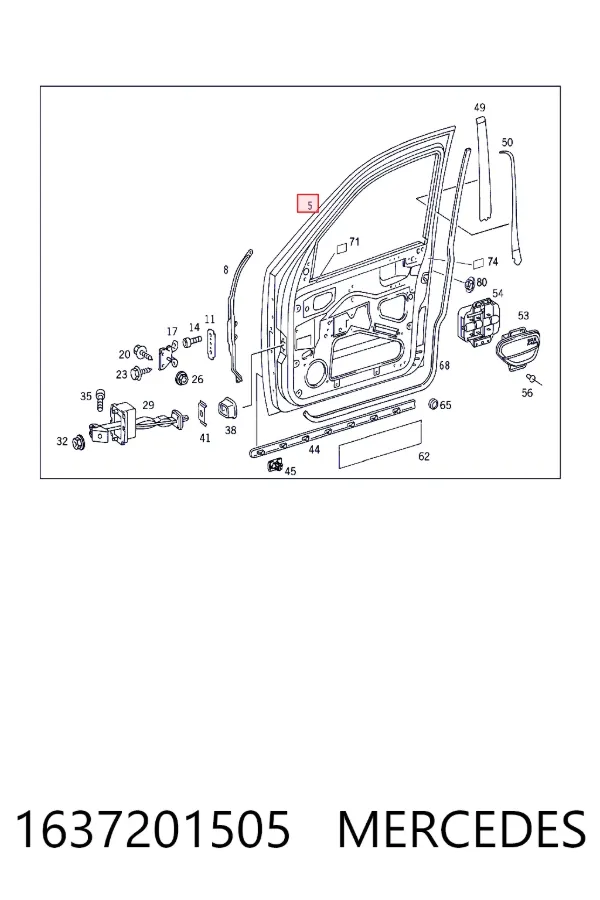 Porta dianteira esquerda 1637201505 Mercedes