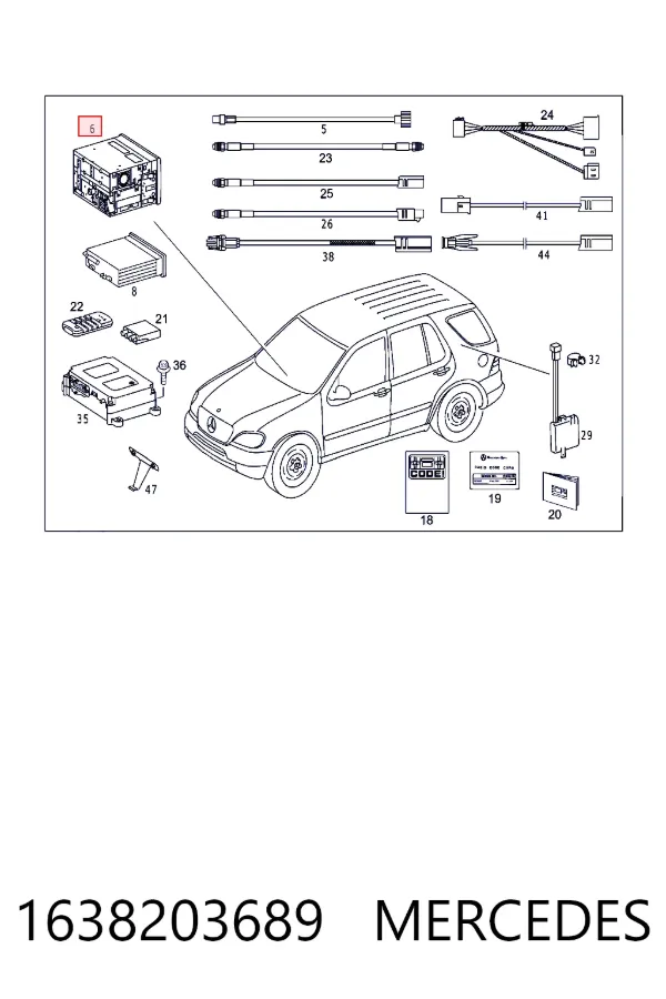 Aparelhagem de som (rádio AM/FM), universal 1638203689 Mercedes