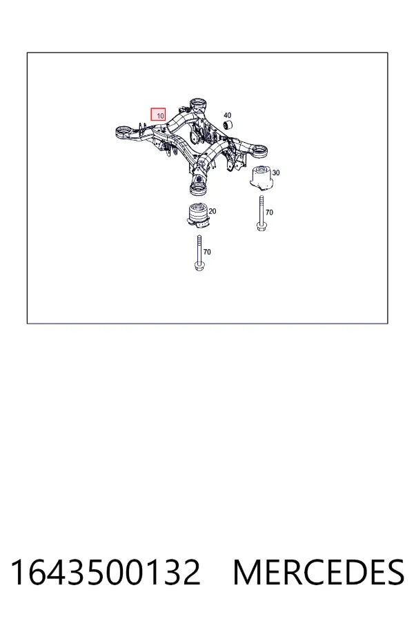 Viga de suspensão traseira (plataforma veicular) Mercedes ML/GLE W164